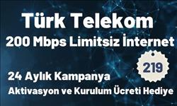 Türk Telekom 200 Mbps Limitsiz Fiber İnternet 219 TL