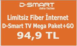 24 Mbps  Limitsiz  Fiber  ve D-Smart TV Mega Paket 94,9