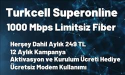Turkcell Superonline 1000 Mbps Limitsiz Fiber İnternet 249 TL