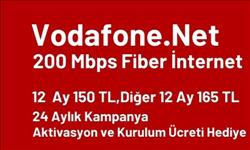 Vodafone.Net 200 Mbps Sınırsız Fiber İnternet İlk 12 Ay 150 TL