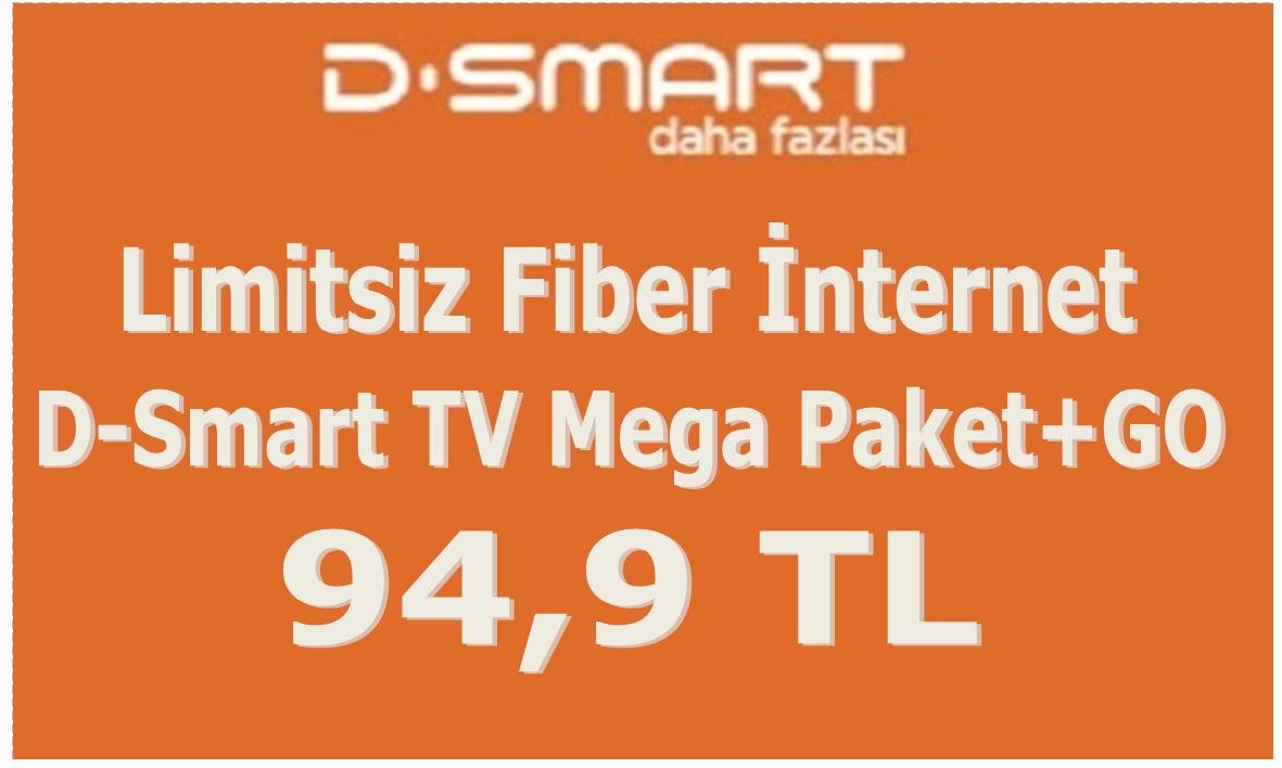 24 Mbps  Limitsiz  Fiber  ve D-Smart TV Mega Paket 94,9